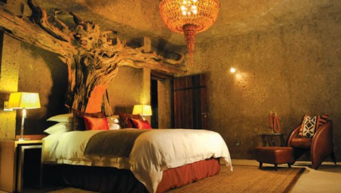 Fascinating concepts in rooms at Sabi Sabi Earth Lodge.