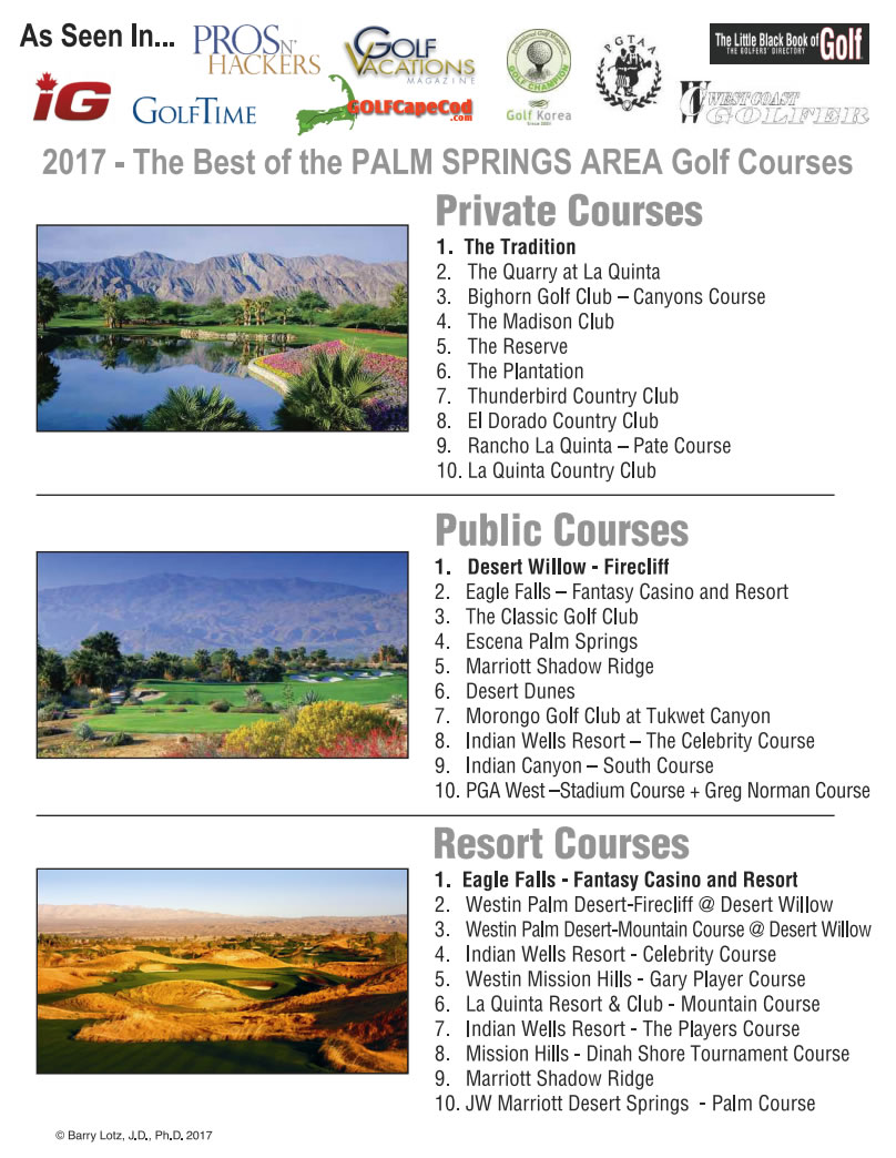 2017 - The Best of the PALM SPRINGS AREA Golf Courses