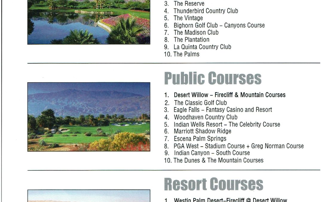 2023 – The Best of the PALM SPRINGS AREA Gold Courses