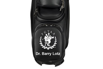 Golf bag with embroidered logo